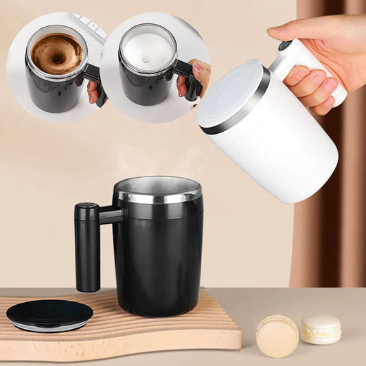 Automatic self stirring coffee cup